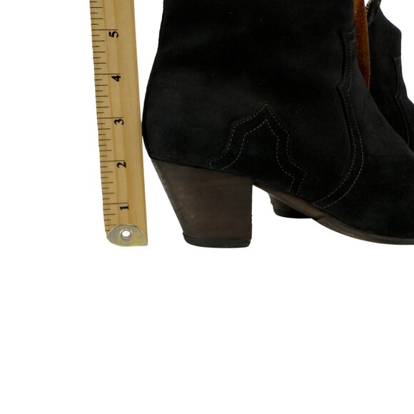ISABEL MARANT Dicker Suede Heeled Western Ankle Black Boots Size EU 38 - Picture 12 of 13